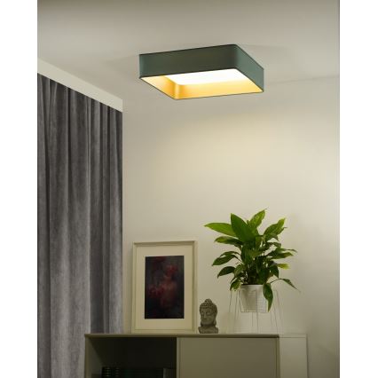 Brilagi - LED prigušiva stropna svjetiljka VELVET SQUARE SMART LED/36W/230V 60x60 cm 2700-6500K Wi-Fi Tuya + daljinsko upravljanje mint zelena