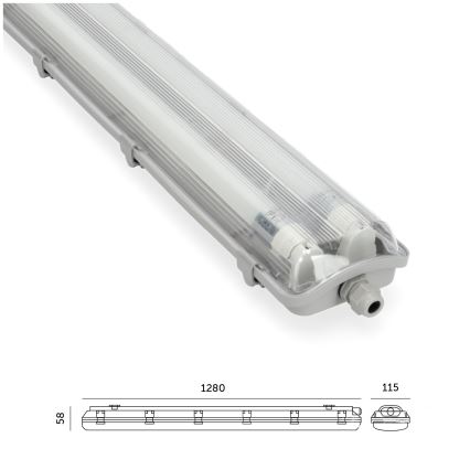 Brilagi - LED Linearna radna svjetiljka OPTIMA T8 2xG13/18W/230V 4000K IP65 128 cm