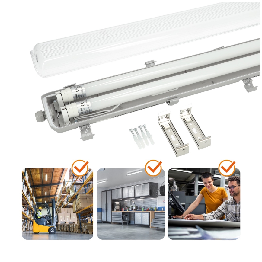 Brilagi - LED Linearna radna svjetiljka OPTIMA T8 2xG13/9W/230V 4000K IP65 67,5 cm
