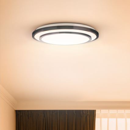 Brilagi - LED stropna svjetiljka s mogućnošću miješanja boja LUCIANO LED/48W/230V 3000-6500K Ø 39 cm crna + daljinski upravljač