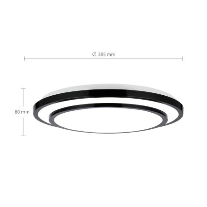 Brilagi - LED stropna svjetiljka s mogućnošću miješanja boja LUCIANO LED/48W/230V 3000-6500K Ø 39 cm crna + daljinski upravljač