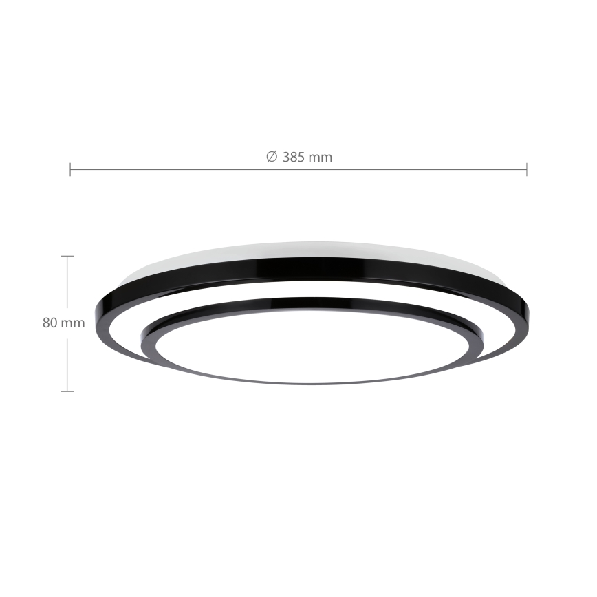 Brilagi - LED stropna svjetiljka s mogućnošću miješanja boja LUCIANO LED/48W/230V 3000-6500K Ø 39 cm crna + daljinski upravljač