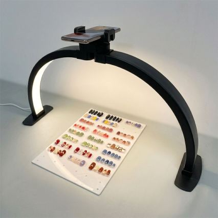 Brilagi - LED lučna stolna lampa s prigušivanjem i držačem RADIO LED/25W/24/230V 3000/4000/6500K crna