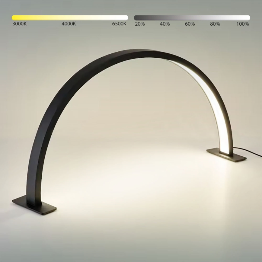 Brilagi - LED Prigušiva lučna stolna svjetiljka RADIO LED/30W/24/230V 3000/4000/6500K crna