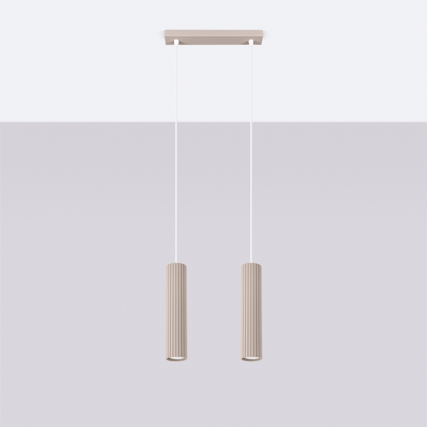 Brilagi - LED luster CRESTO na sajli 2xGU10/10W/230V taupe