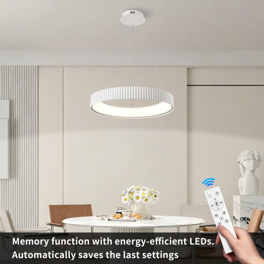 Brilagi - Viseći LED luster s mogućnošću prigušivanja na sajli FALCON MODERN LED/54W/230V, promjer 60 cm, bijela + daljinski upravljač