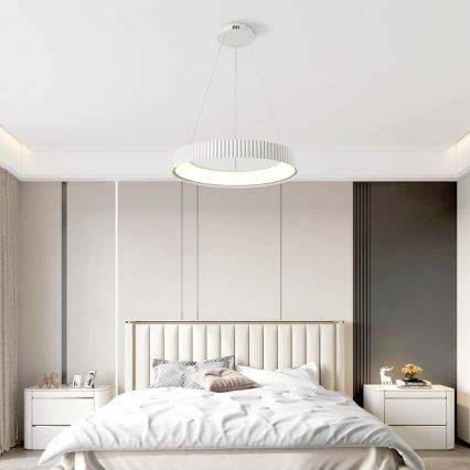 Brilagi - Viseći LED luster s mogućnošću prigušivanja na sajli FALCON MODERN LED/54W/230V, promjer 60 cm, bijela + daljinski upravljač