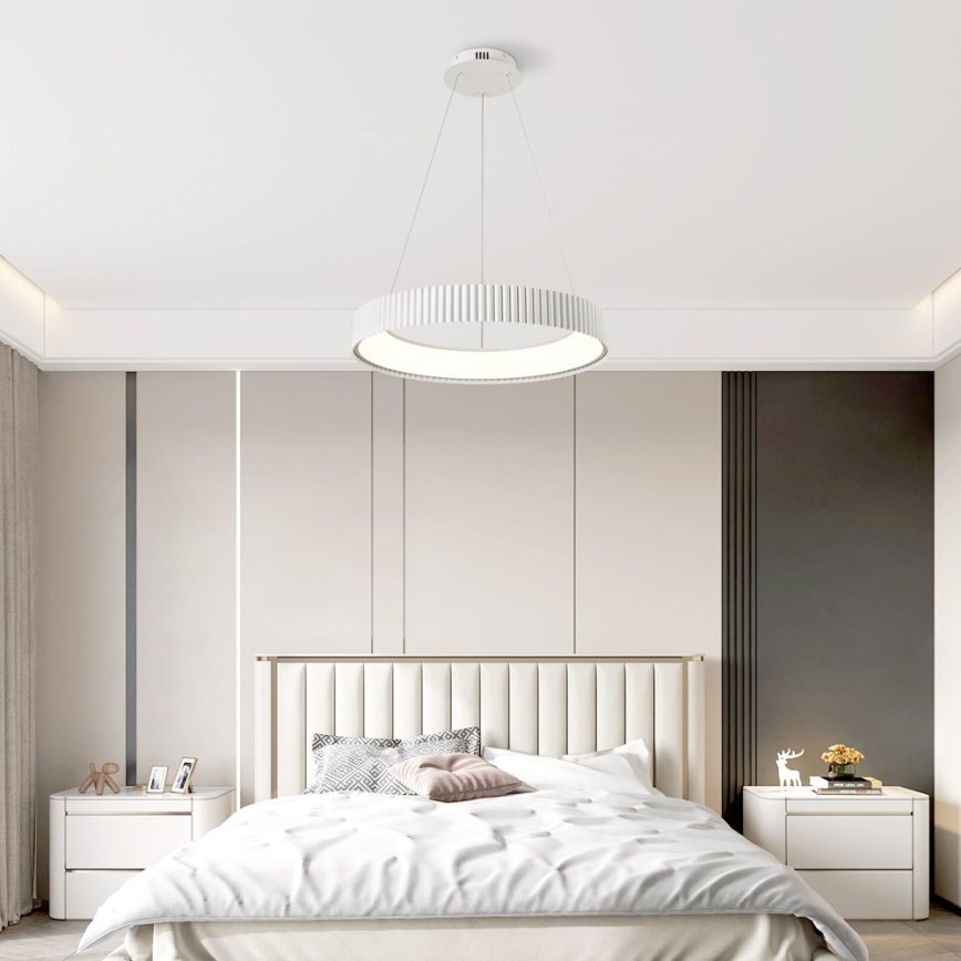 Brilagi - Viseći LED luster s mogućnošću prigušivanja na sajli FALCON MODERN LED/54W/230V, promjer 60 cm, bijela + daljinski upravljač