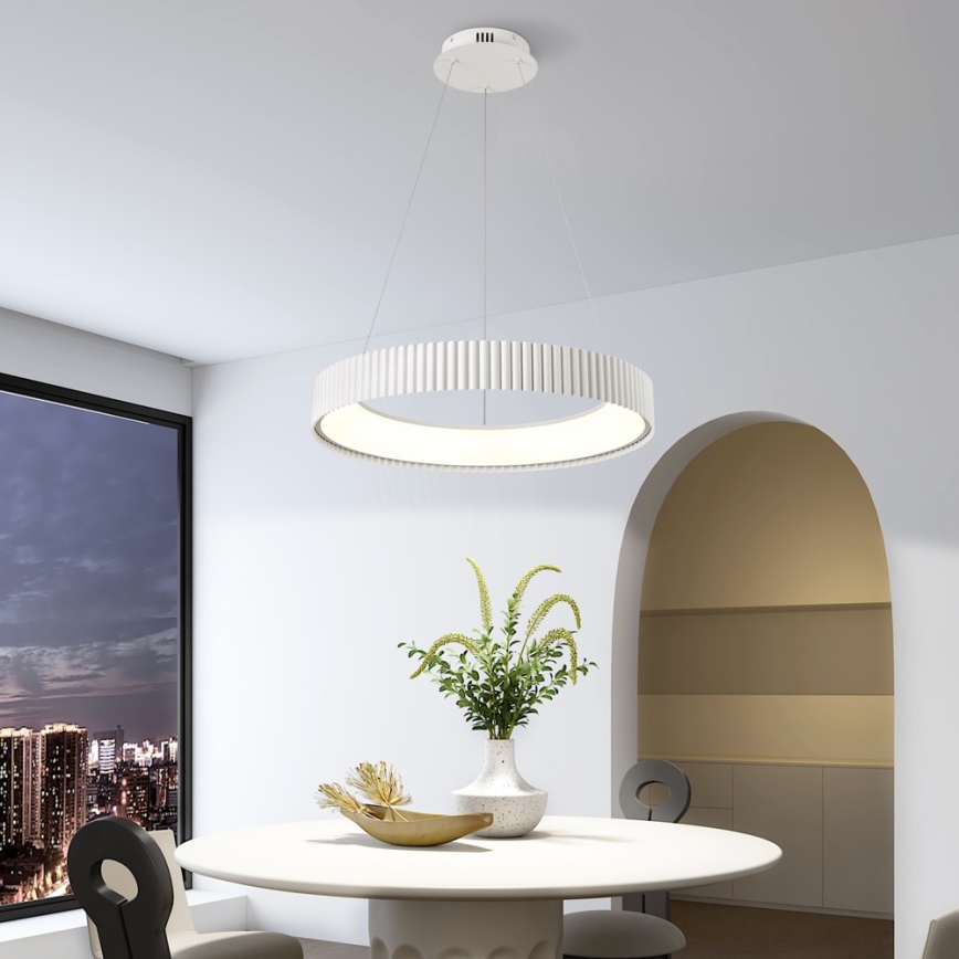 Brilagi - Viseći LED luster s mogućnošću prigušivanja na sajli FALCON MODERN LED/54W/230V, promjer 60 cm, bijela + daljinski upravljač