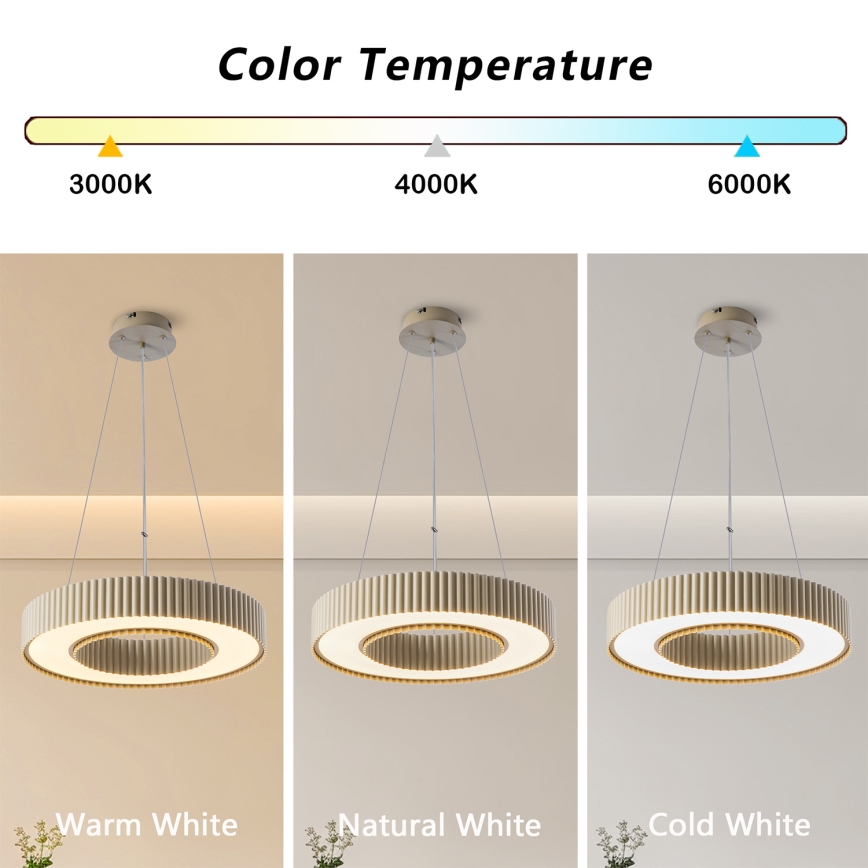 Brilagi - LED prigušivi luster na sajli LUMIX LED/48W/230V 3000-6000K bež Ø 50 cm + daljinski upravljač