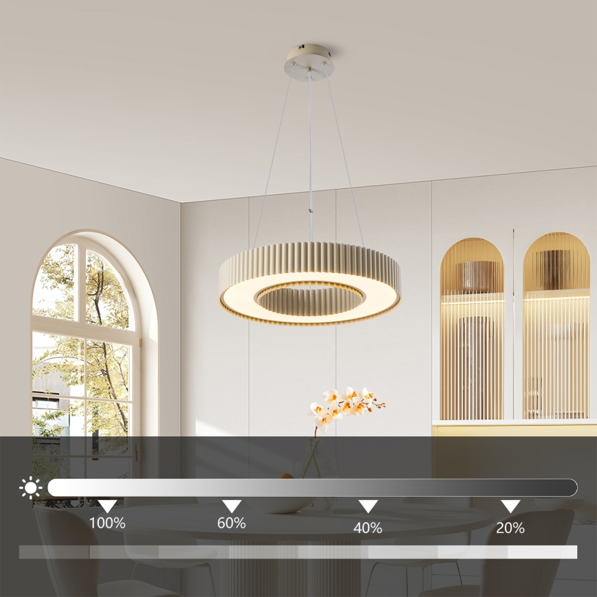 Brilagi - LED prigušivi luster na sajli LUMIX LED/48W/230V 3000-6000K bež Ø 50 cm + daljinski upravljač