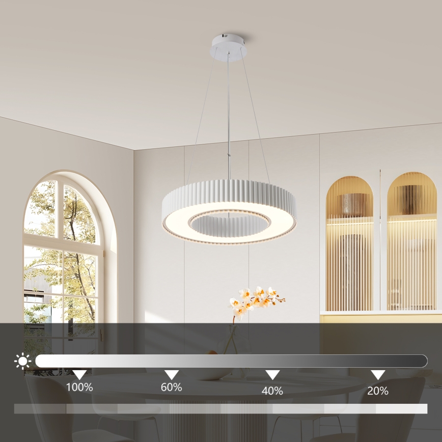 BRILAGI - LED luster s mogućnošću prigušivanja na sajli LUMIX LED/48W/230V 3000-6000K bijeli, promjer 50 cm + daljinski upravljač
