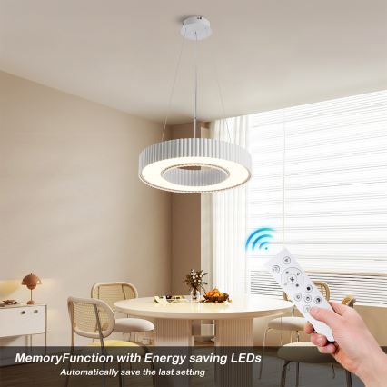 BRILAGI - LED luster s mogućnošću prigušivanja na sajli LUMIX LED/48W/230V 3000-6000K bijeli, promjer 50 cm + daljinski upravljač