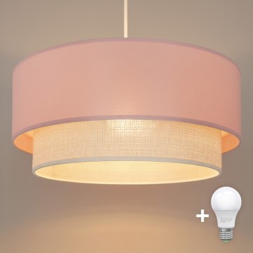 Brilagi - LED luster na kabelu BOHO BOBO 1xE27/10W/230V Ø 40 cm ružičasta/krem