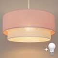 Brilagi - LED luster na kabelu BOHO BOBO 1xE27/60W/230V Ø 40 cm ružičasta/krem