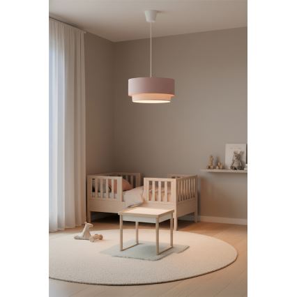 Brilagi - LED luster na kabelu BOHO BOBO 1xE27/60W/230V Ø 40 cm ružičasta/krem