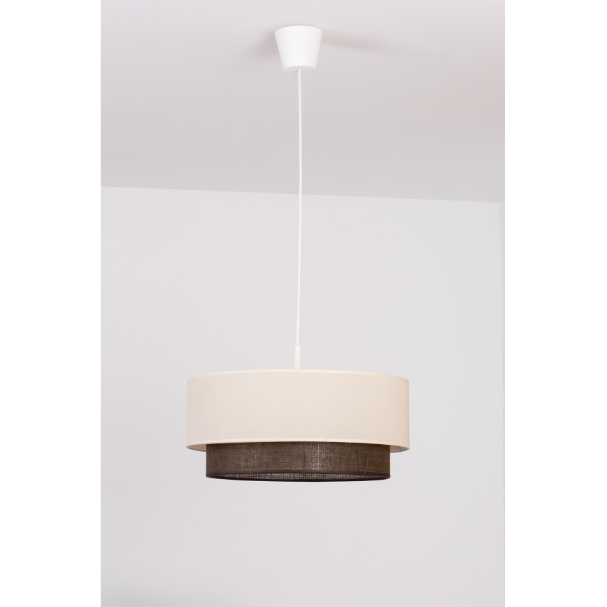 Brilagi - LED luster na kabelu BOHO STIL 1xE27/15W/230V Ø 40 cm krem/smeđa