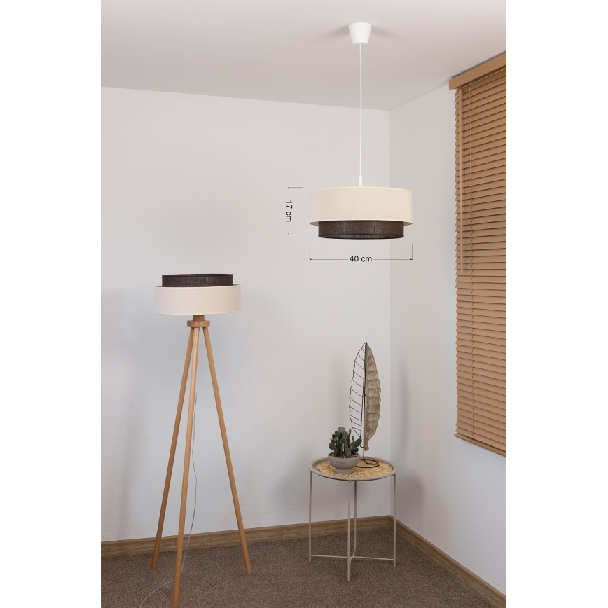 Brilagi - LED luster na kabelu BOHO STIL 1xE27/15W/230V Ø 40 cm krem/smeđa