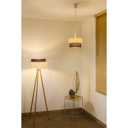 Brilagi - LED luster na kabelu BOHO STYLE 1xE27/15W/230V Ø 25 cm krem/smeđa
