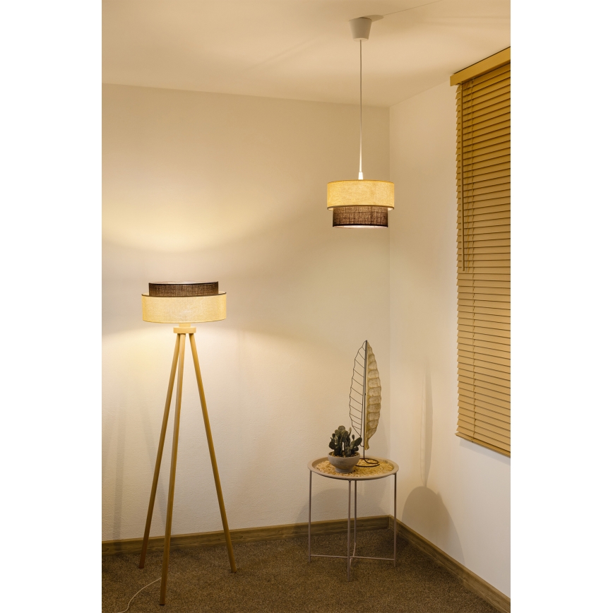 Brilagi - LED luster na kabelu BOHO STYLE 1xE27/15W/230V Ø 25 cm krem/smeđa