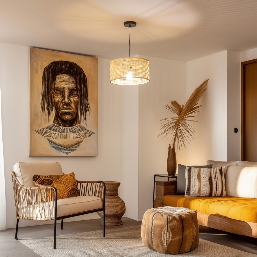 Brilagi - LED luster na kabelu CERIA BOHO 1xE27/40W/230V, promjer 40 cm, bambus