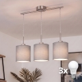 Brilagi - LED luster na kabelu NUBILA 3xE27/60W/230V svijetlosiva