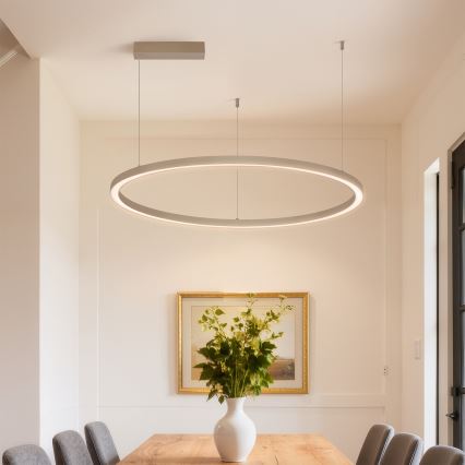 Brilagi - LED luster s mogućnošću prigušivanja na sajli PORTOFINO LED/60W/230V 3000-6000K Ø 80 cm bež + s daljinskim upravljačem