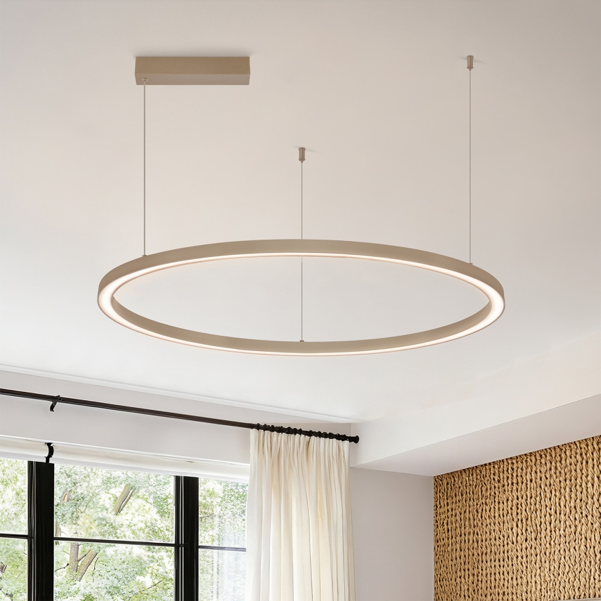 Brilagi - LED luster s mogućnošću prigušivanja na sajli PORTOFINO LED/60W/230V 3000-6000K Ø 80 cm bež + s daljinskim upravljačem
