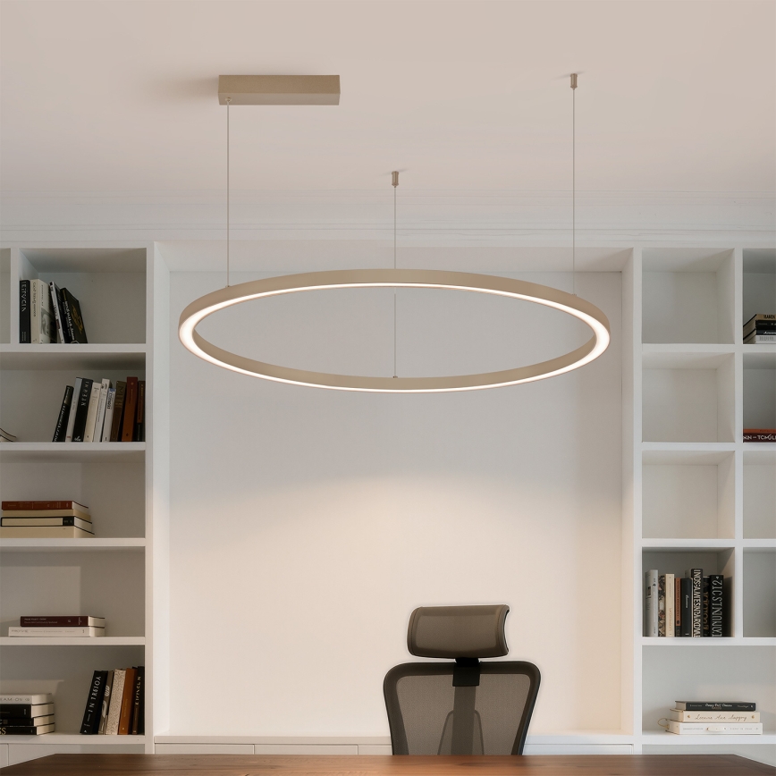 Brilagi - LED luster s mogućnošću prigušivanja na sajli PORTOFINO LED/60W/230V 3000-6000K Ø 80 cm bež + s daljinskim upravljačem