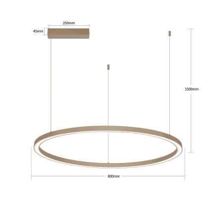 Brilagi - LED luster s mogućnošću prigušivanja na sajli PORTOFINO LED/60W/230V 3000-6000K Ø 80 cm bež + s daljinskim upravljačem