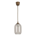 Brilagi - LED luster na kabelu RETRO GLASS 1xE27/60W/230V promjer 14 cm smeđa/zadimljeno siva