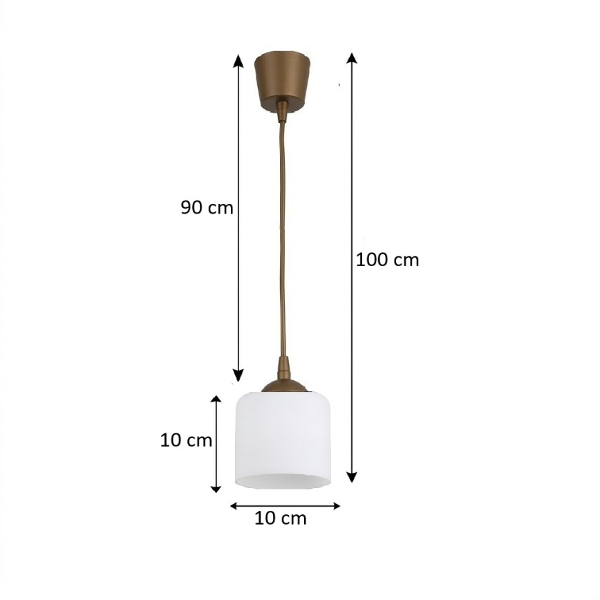 Brilagi - LED luster na kabelu RETRO GLASS 1xE27/60W/230V Ø 10 cm smeđa/bijela
