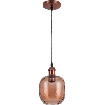 Brilagi - LED luster na kabelu RETRO GLASS 1xE27/60W/230V Ø 14 cm bakrena/dimno-smeđa