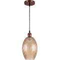 Brilagi - LED luster na kabelu RETRO GLASS 1xE27/60W/230V Ø 17 cm bakreni/dimni bež