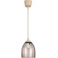 Brilagi - LED luster na kabelu RETRO GLASS 1xE27/60W/230V Ø 17 cm bež/dimljeno-bež