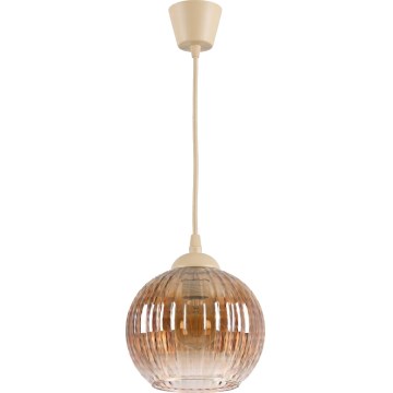 Brilagi - LED luster na kabelu RETRO GLASS 1xE27/60W/230V Ø 18 cm bež/dimno-smeđa