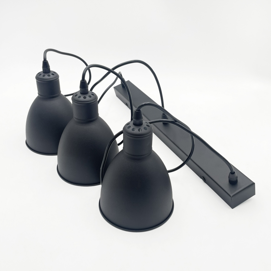 Brilagi - LED luster na kabelu RIDDY 3xE27/60W/230V crna