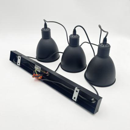 Brilagi - LED luster na kabelu RIDDY 3xE27/60W/230V crna