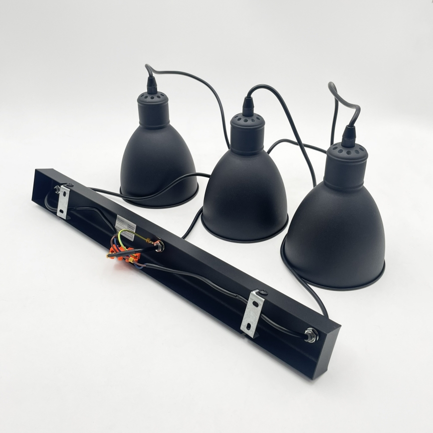 Brilagi - LED luster na kabelu RIDDY 3xE27/60W/230V crna