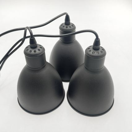Brilagi - LED luster na kabelu RIDDY 3xE27/60W/230V crna