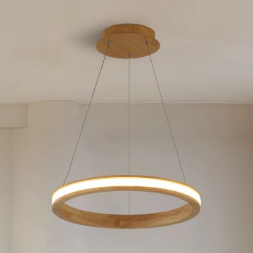 Brilagi - LED luster na kabelu UMEA WOOD LED/30W/230V Ø 40 cm kaučukovo drvo