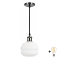 BRILAGI - LED luster na kablu RETRO GLASS 1xE27/60W/230V Ø 20 cm crna/bijela