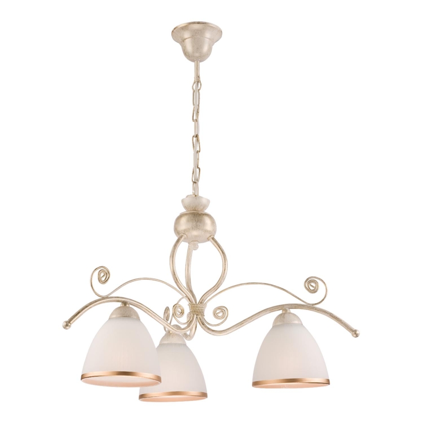 Brilagi - LED luster na lancu ANTICO 3xE27/60W/230V 3000K bijela patina