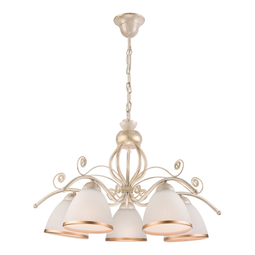 Brilagi - LED luster na lancu ANTICO 5xE27/60W/230V 3000K bijela patina