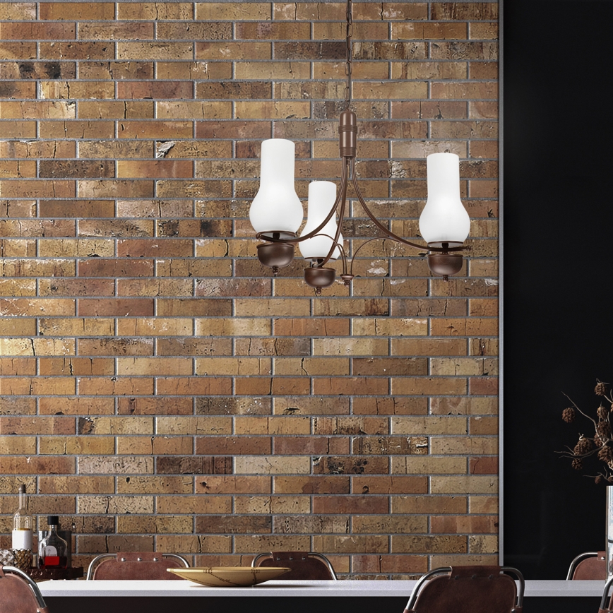 Brilagi - LED luster na lancu COTTAGE 3xE14/40W/230V buk/smeđa/bijela