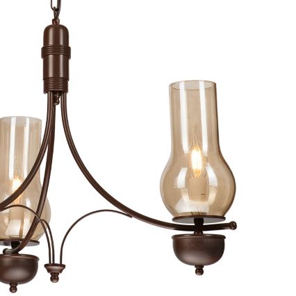 Brilagi - LED luster na lancu COTTAGE 3xE14/40W/230V bukva/smeđa/dimna bež
