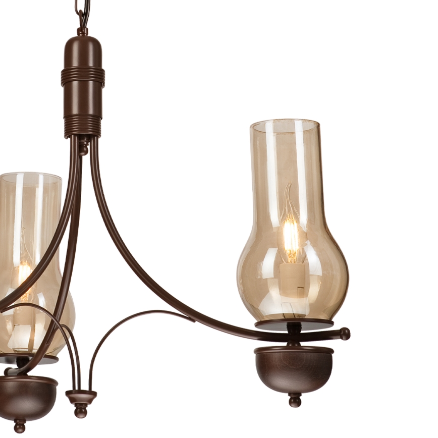 Brilagi - LED luster na lancu COTTAGE 3xE14/40W/230V bukva/smeđa/dimna bež