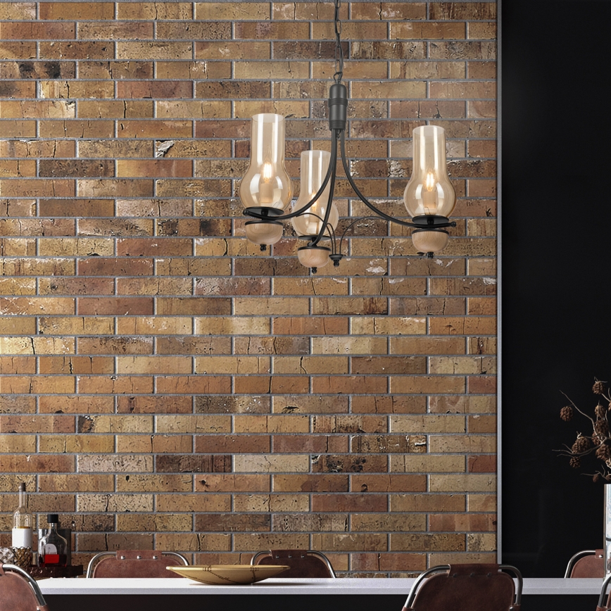 Brilagi - LED Luster na lancu COTTAGE 3xE14/40W/230V bukva/smeđa