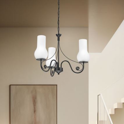 Brilagi - LED Luster na lancu COTTAGE 3xE14/40W/230V crna/bijela