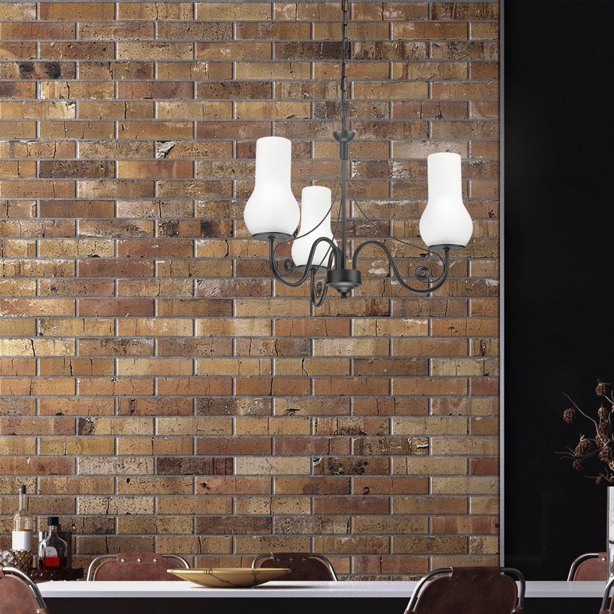 Brilagi - LED Luster na lancu COTTAGE 3xE14/40W/230V crna/bijela
